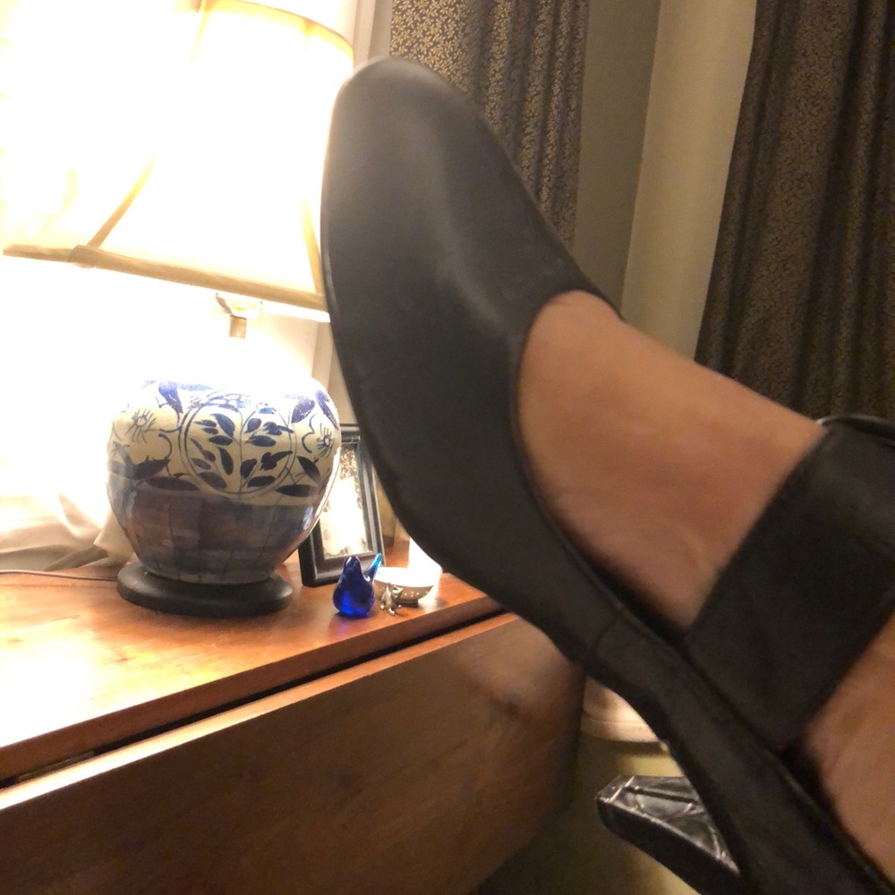 Mary Janes - Black leather -chunky heels 9.5 - Picture 6 of 8